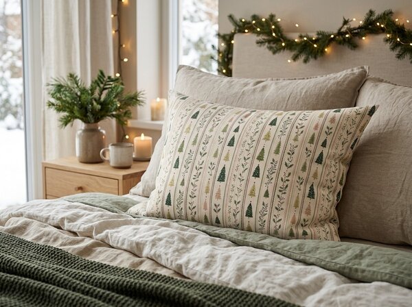 Fata de perna din bumbac HOLLY PINES 50x70 cm, colorat