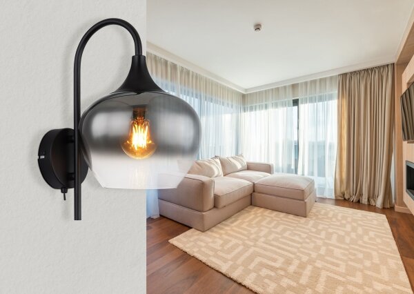 Lampă de perete MAXY 1xE27/40W/230V negru Globo 15548W