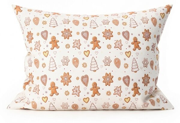Husa de perna din bumbac GINGERBREAD JOY 50x70 cm, bej