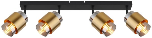 Spot MILLEY 4xE27/40W/230V negru/alamă Globo 15560-4