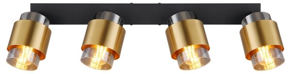 Spot MILLEY 4xE27/40W/230V negru/alamă Globo 15560-4
