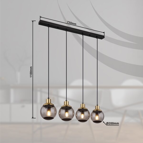 Lustră pe cablu POTTER 4xE27/25W/230V Globo 15860-4H