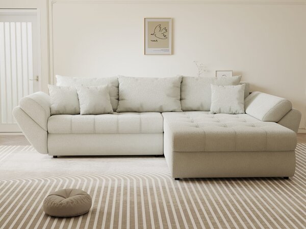 Colțar extensibil dumonde cu ladă de depozitare Loana Vibe Bej II 270x185 cm
