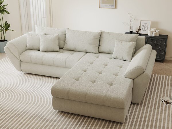 Colțar extensibil dumonde cu ladă de depozitare Loana Vibe Bej II 270x185 cm