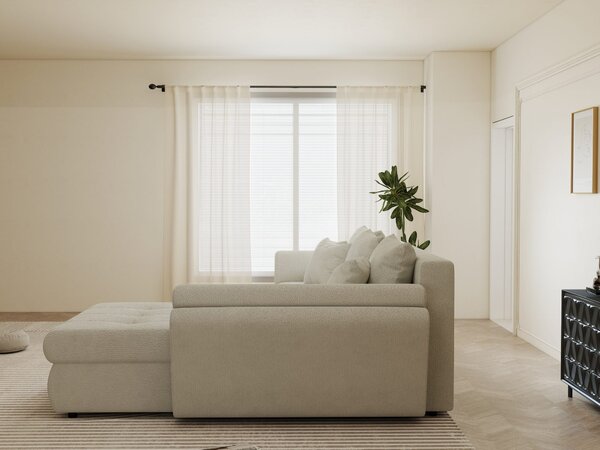 Colțar extensibil dumonde cu ladă de depozitare Loana Vibe Bej II 270x185 cm