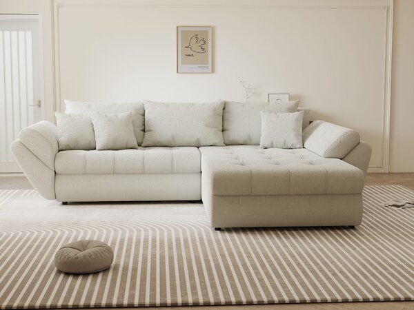 Colțar extensibil dumonde cu ladă de depozitare Loana Vibe Bej II 270x185 cm