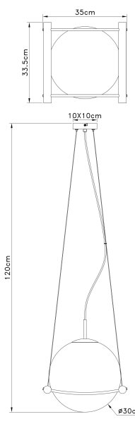 Lustră pe cablu LEONA 1xE27/15W/230V Globo 15883H