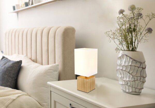 Lampă de masă VALENTINO 1xE27/7W/230V alb/maro Globo 21628W
