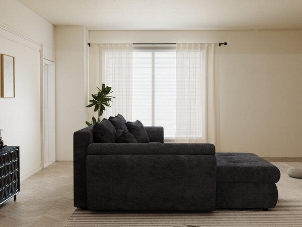Colțar extensibil dumonde cu ladă de depozitare Loana Vibe Gri antracit 270x185 cm