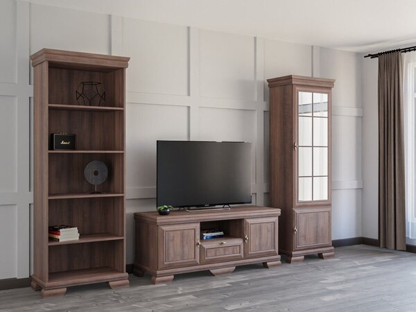 Camera de zi Parma B113Samoa King Nuca, Cu comodă tv, Cu componente suplimentare, Părți separate, Sticlă, PAL laminat, 193x46cm