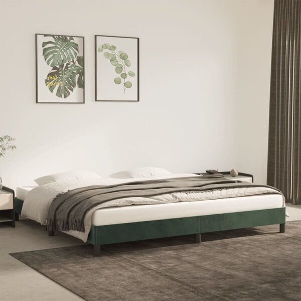 Cadru de pat, verde închis, 200x200 cm, catifea
