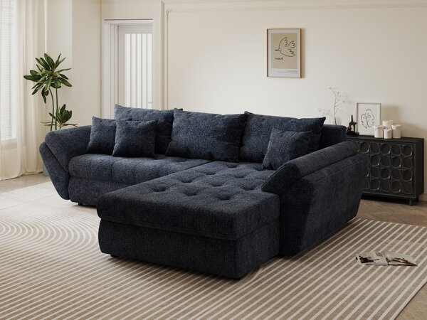 Colțar extensibil dumonde cu ladă de depozitare Loana Cremona Albastru II 270x185 cm
