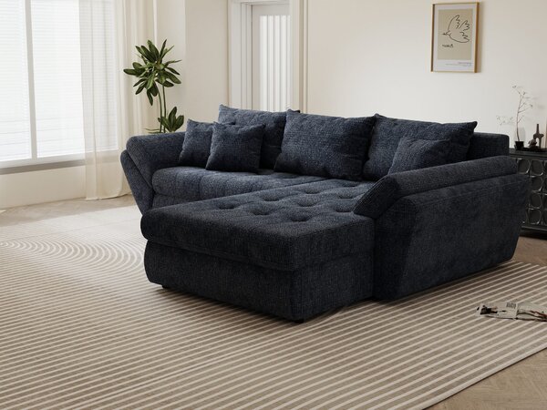 Colțar extensibil dumonde cu ladă de depozitare Loana Cremona Albastru II 270x185 cm