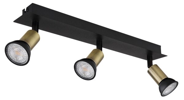 Spot DREW 3xGU10/35W/230V negru/alamă Globo 57998-3B