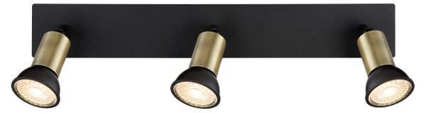 Spot DREW 3xGU10/35W/230V negru/alamă Globo 57998-3B