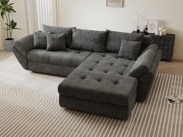Colțar extensibil dumonde cu ladă de depozitare Loana Cremona Gri II 270x185 cm
