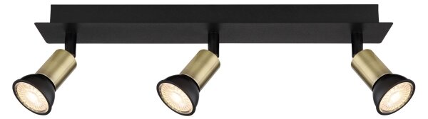 Spot DREW 3xGU10/35W/230V negru/alamă Globo 57998-3B