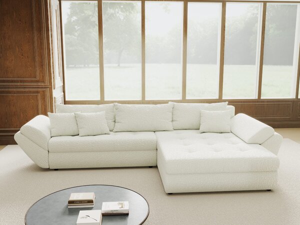 Colțar extensibil dumonde cu ladă de depozitare Loana Jaguar Ivory II 270x185 cm
