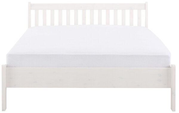 Pat lemn masiv Linda alb 180/200 cm