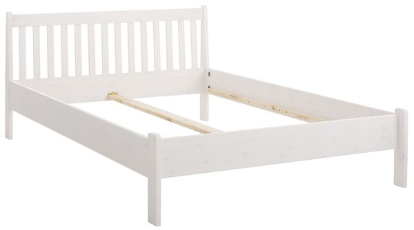Pat lemn masiv Linda alb 180/200 cm