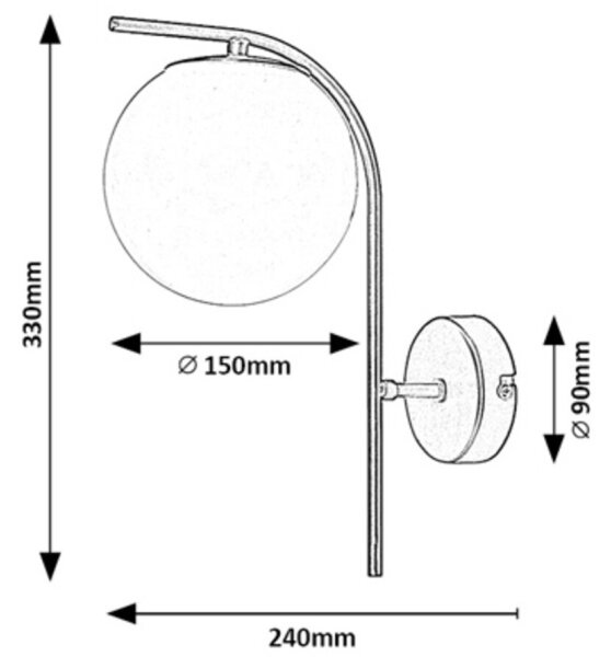 Lampă de perete GHITA 1xE27/20W/230V Rabalux 71139