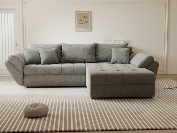 Colțar extensibil dumonde cu ladă de depozitare Loana Quelle Gri II 270x185 cm