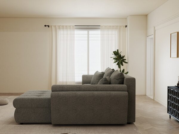 Colțar extensibil dumonde cu ladă de depozitare Loana Quelle Gri II 270x185 cm
