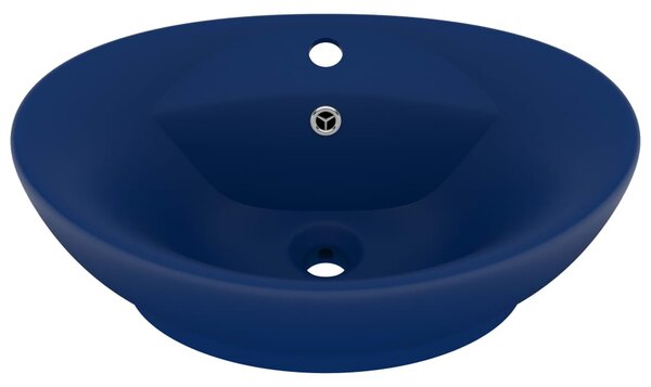 Chiuvetă lux preaplin albastru mat 58,5x39 cm ceramică oval