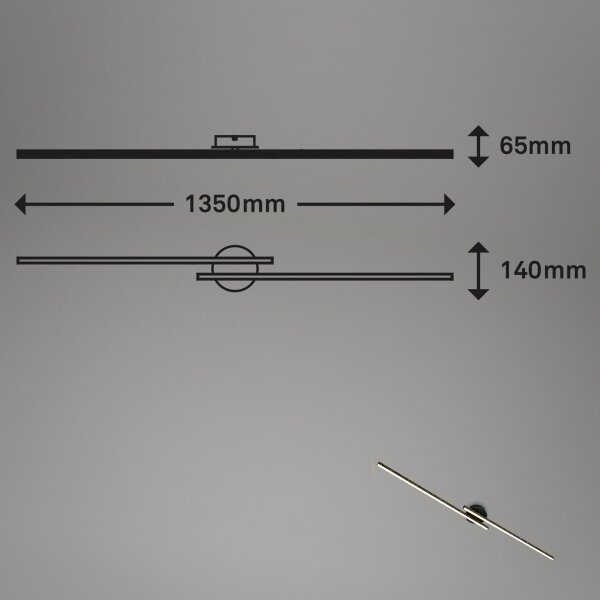 Lustră LED aplicată REY 2xLED/12W/230V negru Briloner 3717-025