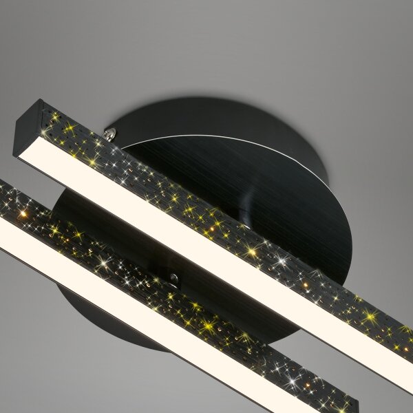 Lustră LED aplicată REY 2xLED/12W/230V negru Briloner 3717-025