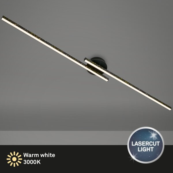 Lustră LED aplicată REY 2xLED/12W/230V negru Briloner 3717-025