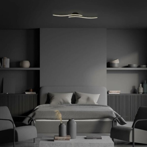 Lustră LED aplicată REY 2xLED/6W/230V negru Briloner 3718-025