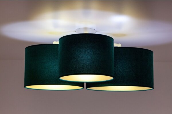 Duolla - Plafonieră ROLLER TRIO 3xE27/60W/230V verde/auriu