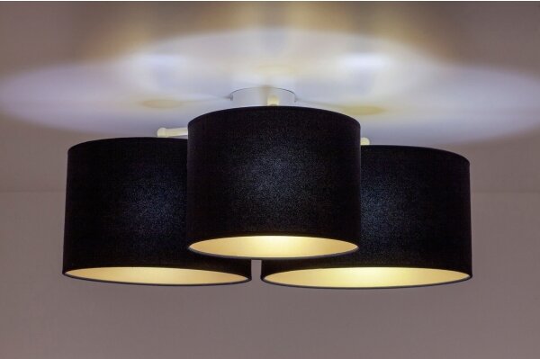 Duolla - Plafonieră ROLLER TRIO 3xE27/60W/230V negru/auriu