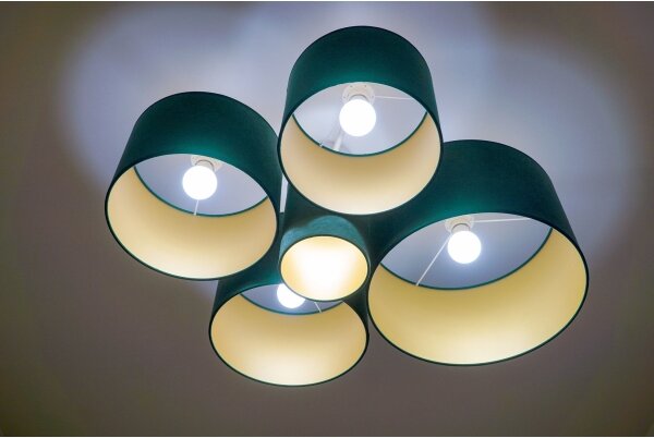 Duolla - Plafonieră ROLLER PENTO 5xE27/60W/230V verde/auriu