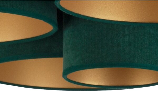 Duolla - Plafonieră ROLLER PENTO 5xE27/60W/230V verde/auriu