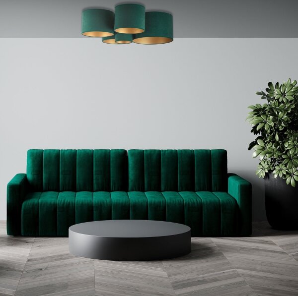 Duolla - Plafonieră ROLLER PENTO 5xE27/60W/230V verde/auriu