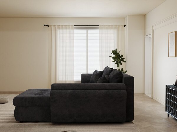 Colțar extensibil dumonde cu ladă de depozitare Loana Vibe Gri antracit II 270x185 cm