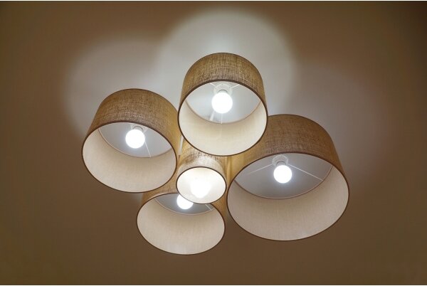 Duolla - Plafonieră ROLLER PENTO 5xE27/60W/230V bej