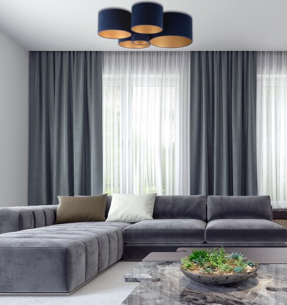 Duolla - Plafonieră ROLLER PENTO 5xE27/60W/230V albastru