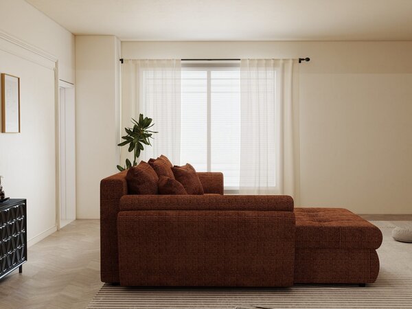 Colțar extensibil dumonde cu ladă de depozitare Loana Cremona Teracota 270x185 cm