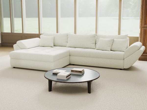 Colțar extensibil dumonde cu ladă de depozitare Loana Jaguar Ivory 270x185 cm