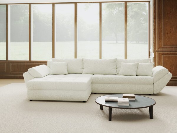 Colțar extensibil dumonde cu ladă de depozitare Loana Jaguar Ivory 270x185 cm