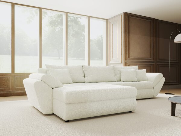 Colțar extensibil dumonde cu ladă de depozitare Loana Jaguar Ivory 270x185 cm