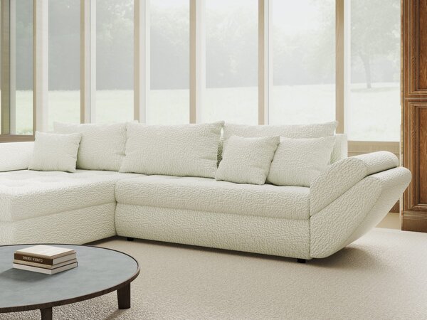 Colțar extensibil dumonde cu ladă de depozitare Loana Jaguar Ivory 270x185 cm