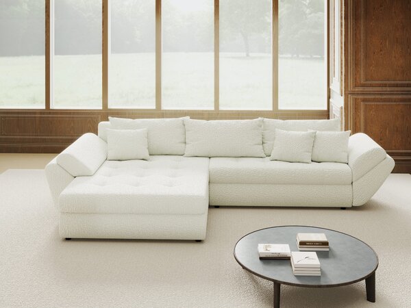 Colțar extensibil dumonde cu ladă de depozitare Loana Jaguar Ivory 270x185 cm