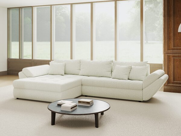Colțar extensibil dumonde cu ladă de depozitare Loana Jaguar Ivory 270x185 cm