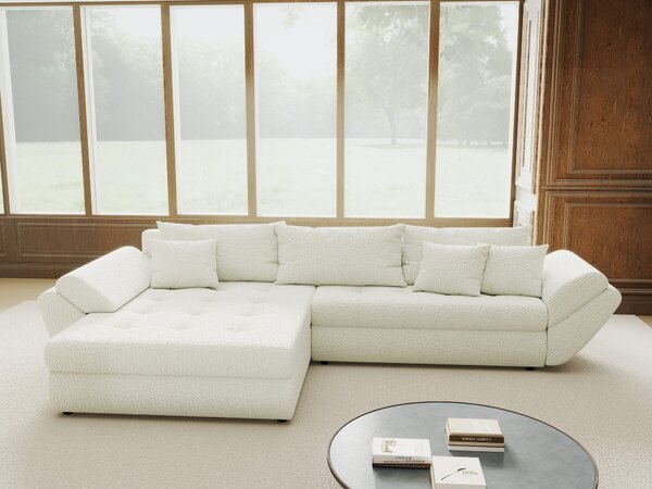 Colțar extensibil dumonde cu ladă de depozitare Loana Jaguar Ivory 270x185 cm