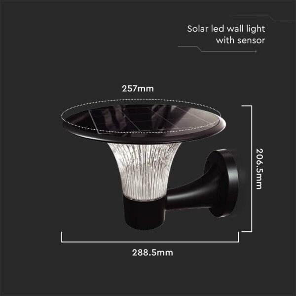 LED lampă solară de perete 15W, 3,2V, 4000K/6000K, IP65