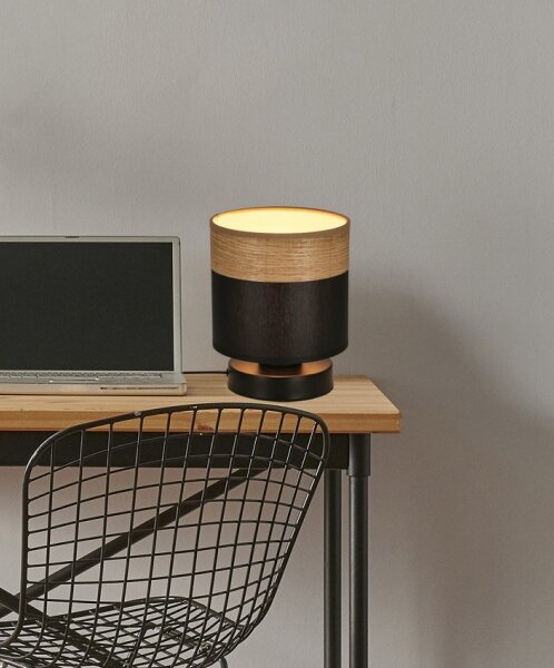 Lampă de masă PORTO 1xE27/60W/230V negru/maro